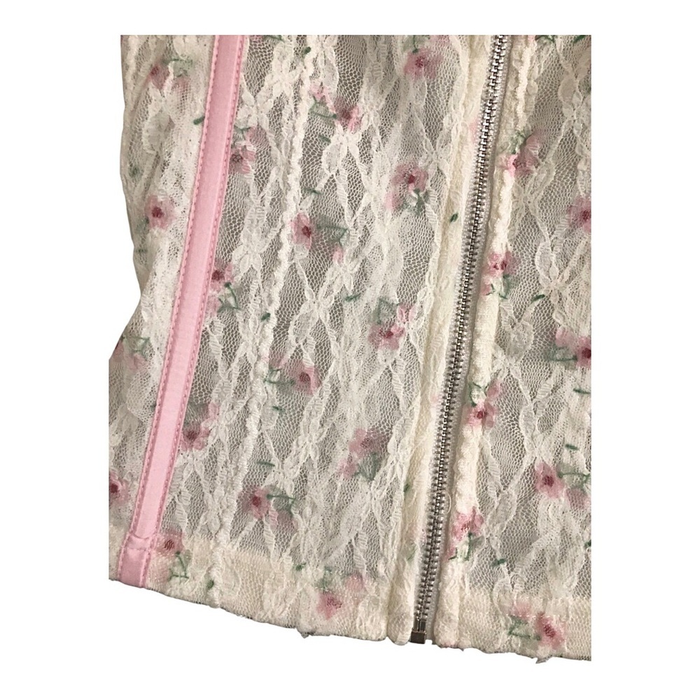 Pretty Garbage off-white & pink lace corset style top size medium brand new - Picture 6 of 14